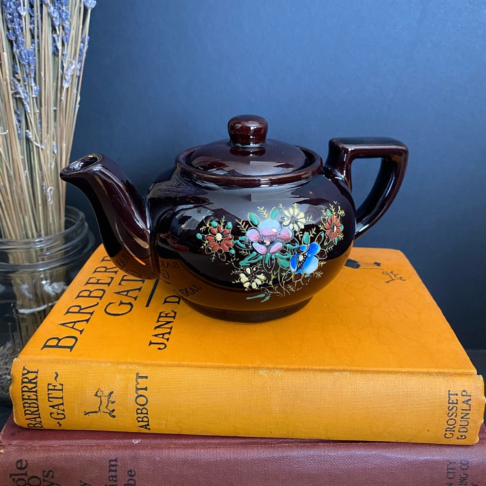 Vintage made in Japan floral mini teapot floral unique Japanese